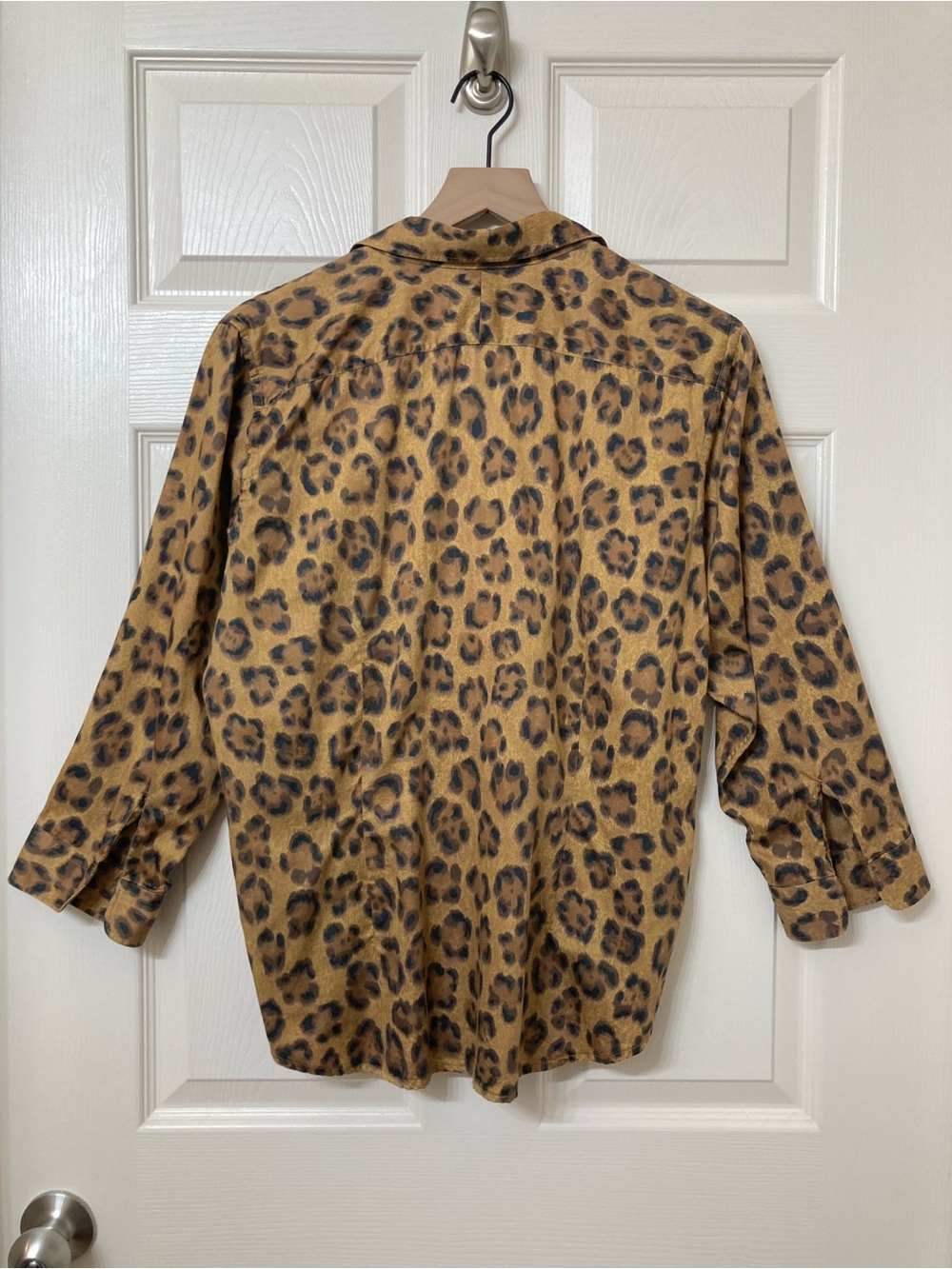 Lauren Ralph Lauren Women's Brown Animal Print Button Down Shirt XL Old Money - Picture 4 of 6
